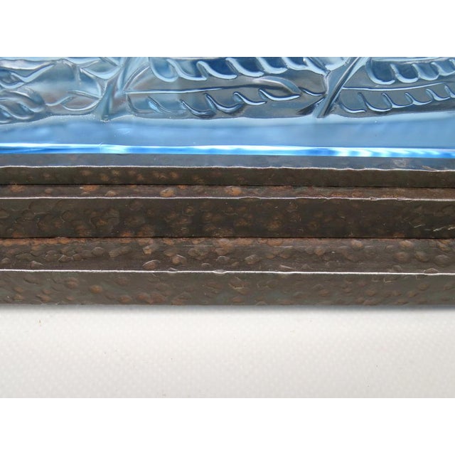 Art Deco Table Lamp in Blue Glass from Verlys France, 1920s For Sale - Image 9 of 18