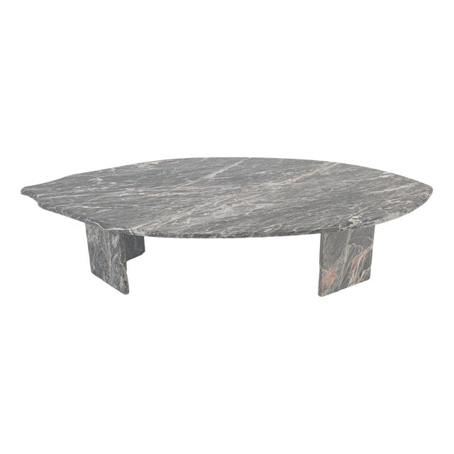 Italian Marble Leaf Shape Coffee Table, 1980s For Sale