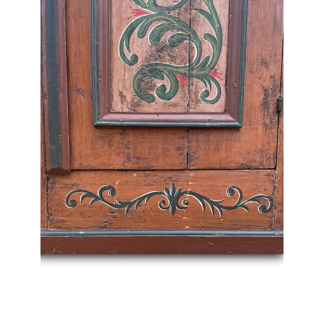 1743 Alpine Floral Painted Cupboard For Sale - Image 6 of 18