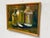 Design Plus Gallery presents a Vintage Still Life Painting. This oil on canvas depicts a tabletop arrangement of bottles...