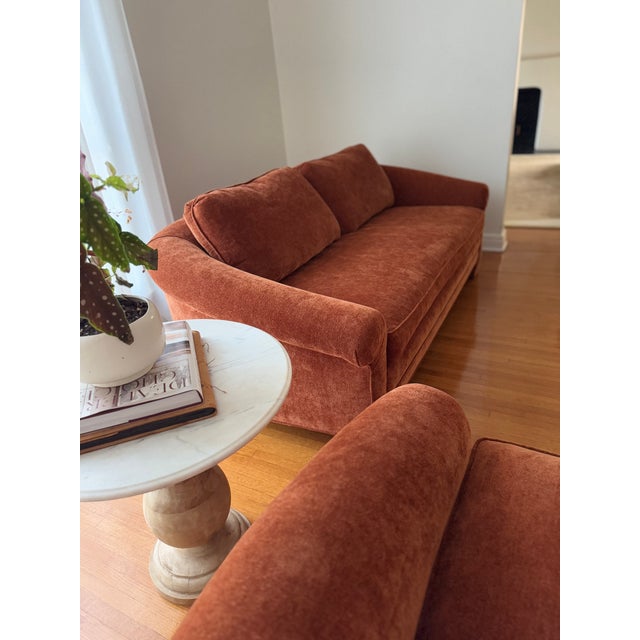 Postmodern 80's Curved Sofa in Style of Vladimir Kagan Directional For Sale - Image 3 of 10