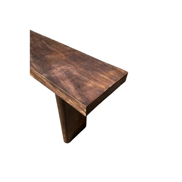 Contemporary Solid Mango Wood Console Table Modern Organic For Sale - Image 3 of 6