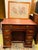 19th C Victorian Walnut Kneehole Desk With Key, Petite and Multipurpose For Sale - Image 10 of 11