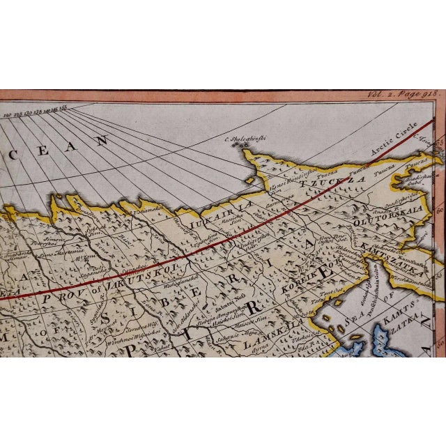 Map of the Russian Empire: An Original 18th Century Hand-Colored Map by E. Bowen, 1744 For Sale - Image 4 of 5
