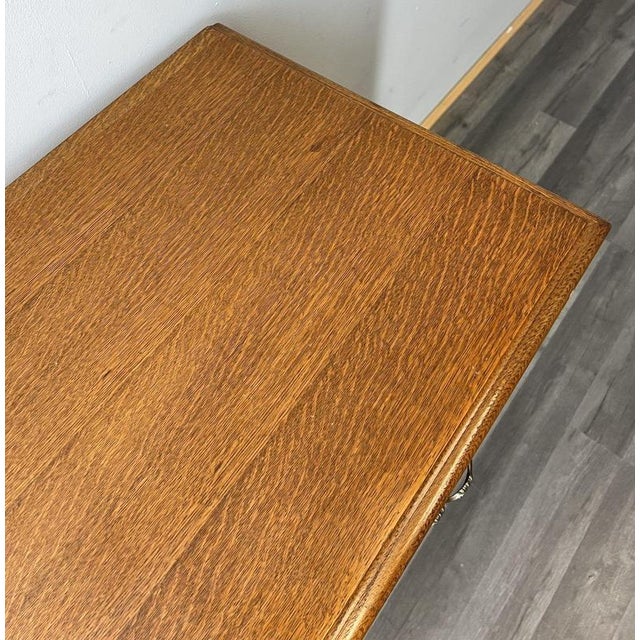 Vintage French Louis XVI Style Carved Oak Desk or Chest For Sale - Image 11 of 14