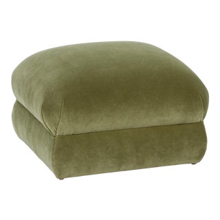 Casa Cosima Milan Ottoman in Olive Velvet For Sale