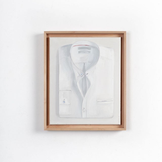 Early 21st Century Justyna Kuklo, Folded White Shirt 2, 2018, Oil Painting on Canvas, Framed For Sale - Image 5 of 6