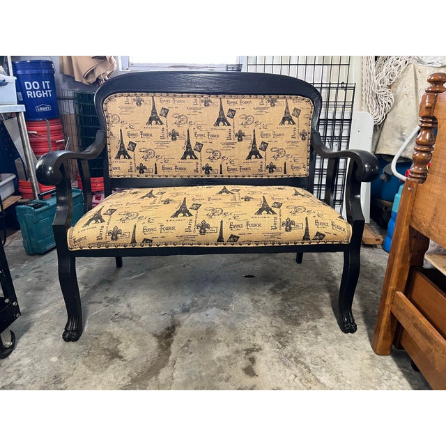 Antique Empire Lion Paw Settee Paris French Eiffel Tower Motifs For Sale - Image 10 of 11