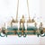 Chandelier in Gilded Bronze and Green Lacquered Metal For Sale - Image 14 of 18