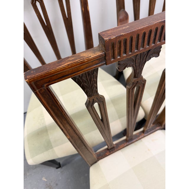 Brown Set of 6 Antique George III Hepplewhite Dining Chairs (Two Armchairs and Four Side Chairs) For Sale - Image 8 of 11