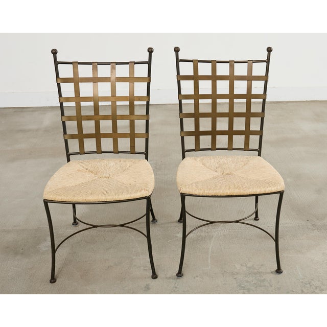 Bronze Set of Four Papperzini Style Amalfi Iron Garden Chairs For Sale - Image 8 of 18