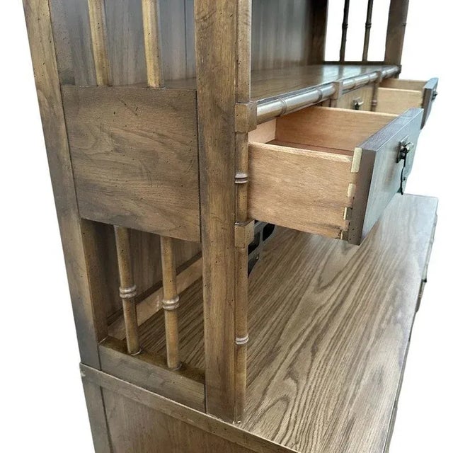 Faux Bamboo Desk and Lighted Bookcase by Dixie ShangriLa For Sale In Naples, FL - Image 6 of 10