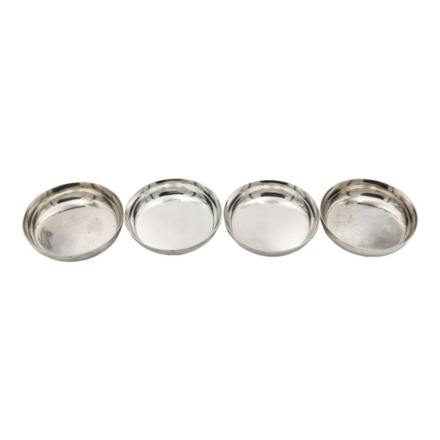 Set of Four Sterling Silver Coasters, Shreve & Co., u.s.a. Circa 1950 For Sale