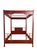 Vintage Thomasville Red Chinoiserie Ming Style Canopy Regency Queen Bedframe For Sale In West Palm - Image 6 of 10