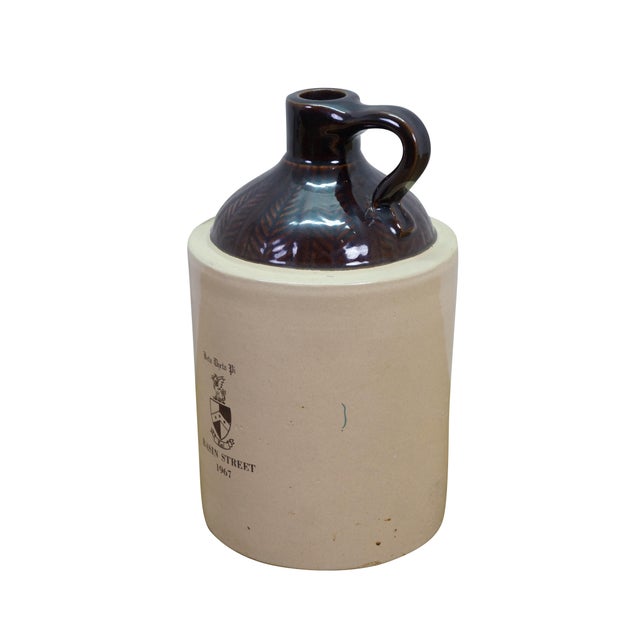 Vintage Miami University Beta Theta Pi Kai fraternity stoneware crock / jug from 1967. It features the fraternity crest...