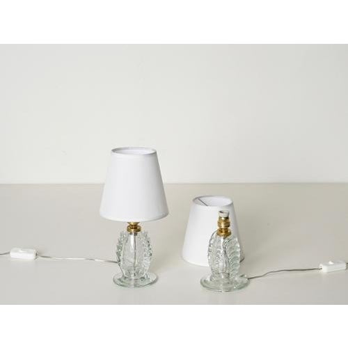 Glass Bullicante Murano Glass Floral Table Lamps from Seguso, Italy, 1950s, Set of 2 For Sale - Image 7 of 16