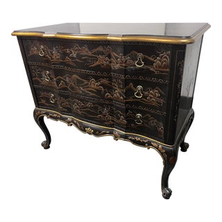 Mario Botta Collection for John Widdicomb Hand Painted Chinoiserie Chest of Drawers For Sale