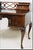 Wood 1920s English Georgian Revival Mahogany Kneehole Desk With Fretwork Gallery & Inset Leather Writing Surface For Sale - Image 7 of 10