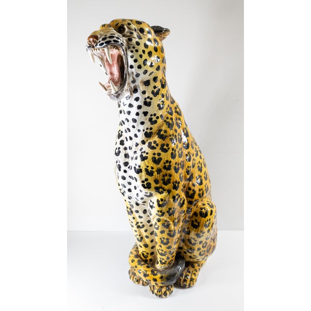 We are selling this great large early 20th century Italian terra cotta leopard figure. This great figure probably dates to...