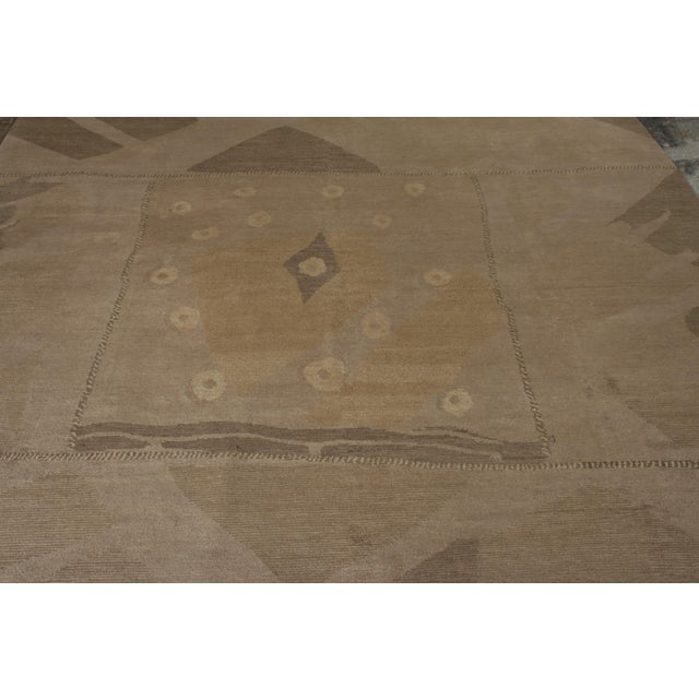 Rug & Kilim’s Cubist Style Modern Deco Rug in Beige Brown Geometric Pattern For Sale In New York - Image 6 of 8