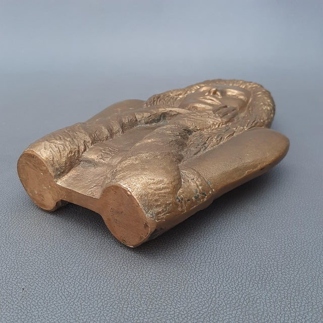 Metal Vintage Italian Bronze Woman Double Bust Sculpture, 1960s For Sale - Image 7 of 18