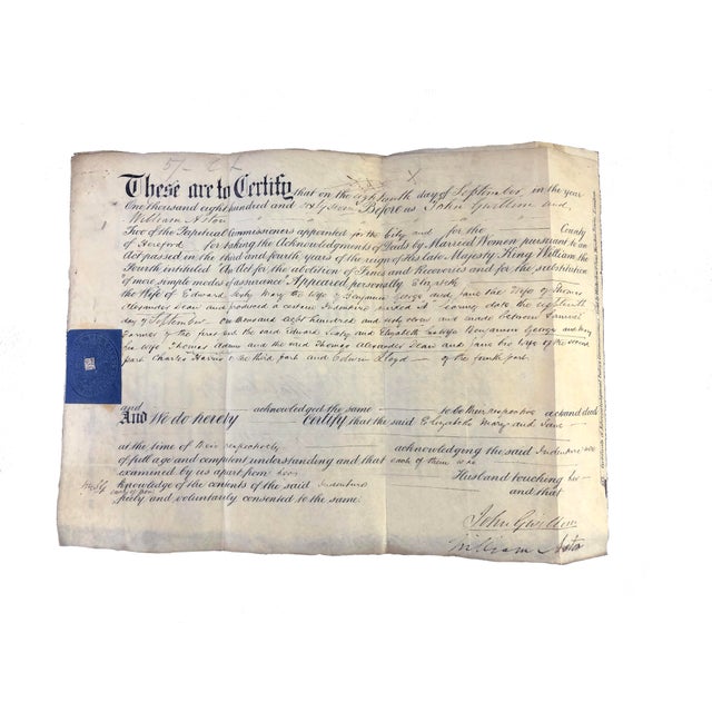 Cream 1867 English Document For Sale - Image 8 of 9