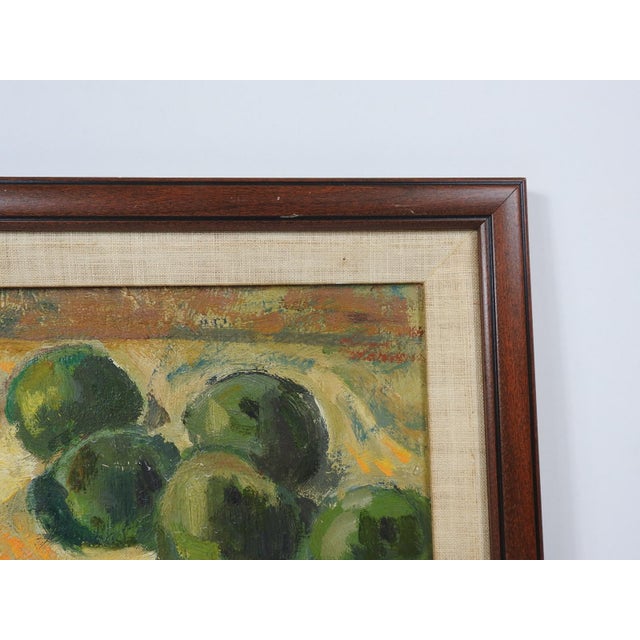 Early 20th Century Impressionist Green Apple Still Life Painting For Sale In Seattle - Image 6 of 8