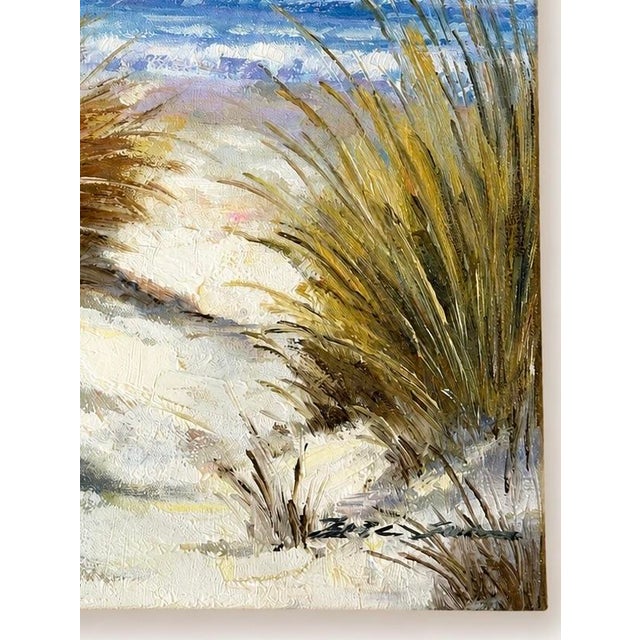 Serene Beach Dune Grasses Scene – Oil Painting on Canvas by Eric Son For Sale - Image 4 of 4
