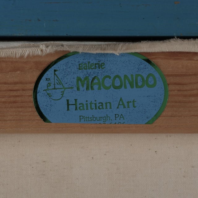 Vintage Haitian Painting of a Leopard by Ti Tra Jean Fatreuse Delva For Sale - Image 9 of 9