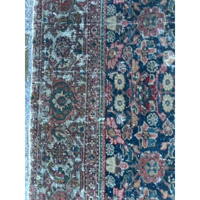 Textile Antique Distressed Farahan Rug, 1890s For Sale - Image 7 of 18
