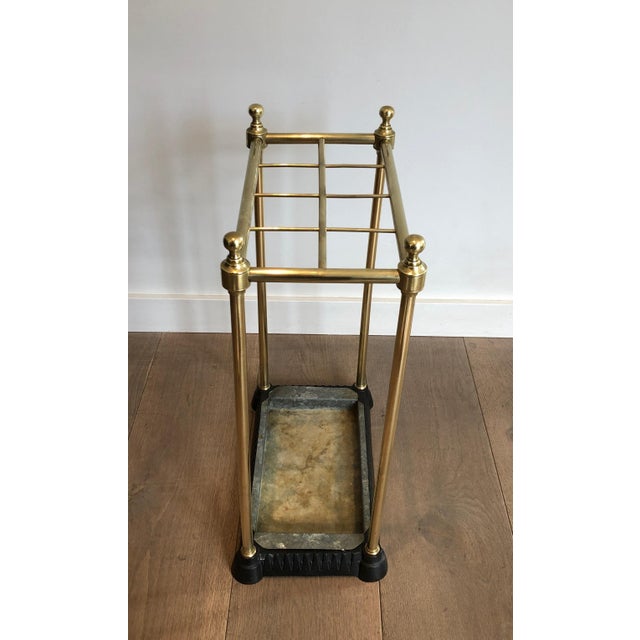 Rectangular Umbrella Stand in Brass and Cast Iron. French Work. Circa 1900 For Sale - Image 10 of 12