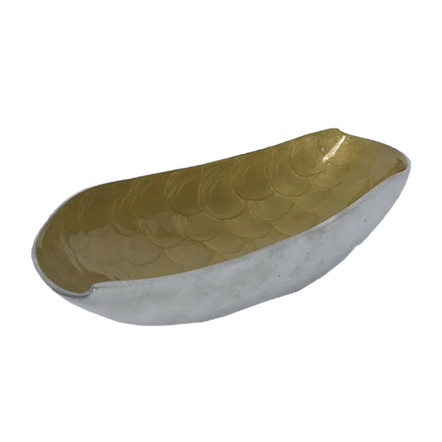 Vintage Italian Enamelled Aluminum Dish, 1970s For Sale