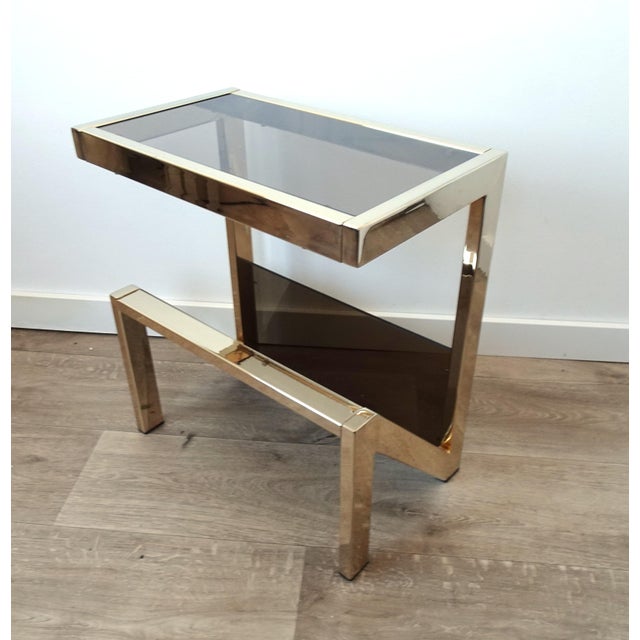 Gilded Magazine Rack or Side Table from Belgo Chrom / Dewulf Selection, 1970s For Sale - Image 14 of 14