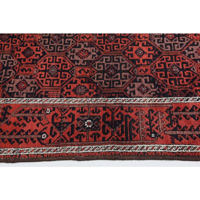 Antique Beluch Rug With Natural Dyes Geometric Medallion Field Circa Early 20th Century For Sale In Tampa - Image 6 of 15