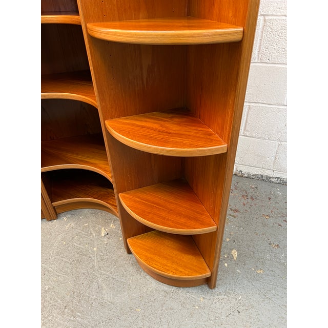 Vintage Danish Modular Curved Teak Shelving Unit For Sale - Image 9 of 18