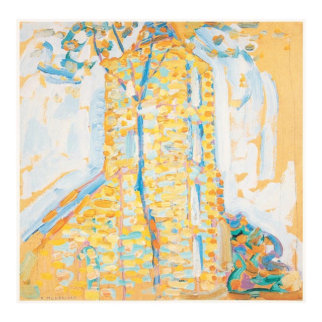 1991 After Piet Mondrian "Domburg Church", Full-Color Parisian Print For Sale
