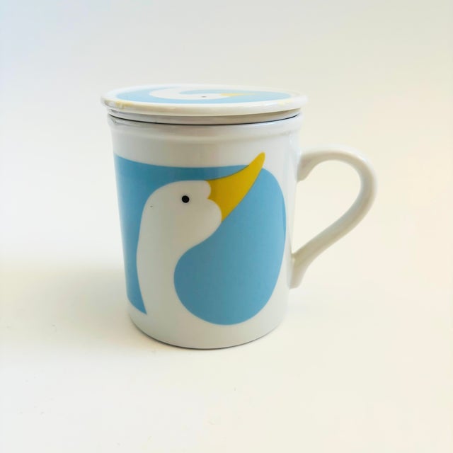 Postmodern Vintage Lidded Ceramic Goose Mug by Takahashi, Japan For Sale - Image 3 of 13