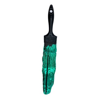 Santicri, Green Brush, Mixed media on Resin For Sale