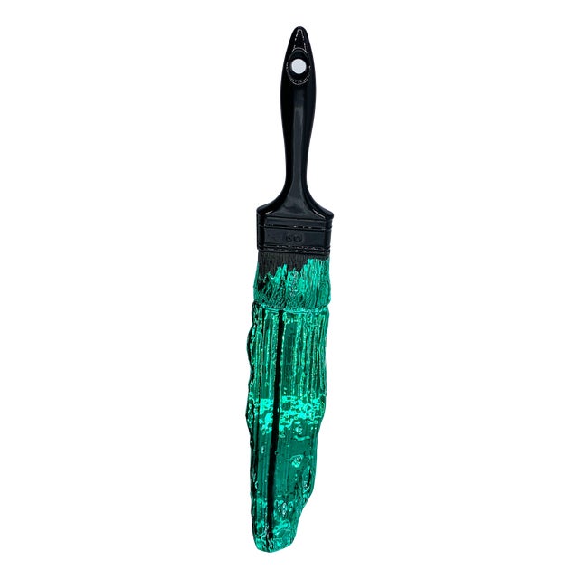 Santicri, Green Brush, Mixed media on Resin For Sale