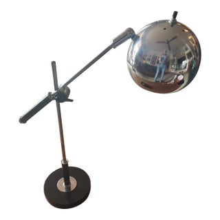 Mid Century Circa 1965 Robert Sonneman Chrome Ball Adjustable Table Lamp For Sale