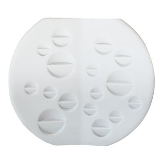 1950s Hans-Theo Baumann for Thomas Germany Matte White Porcelain Op Art Vase For Sale