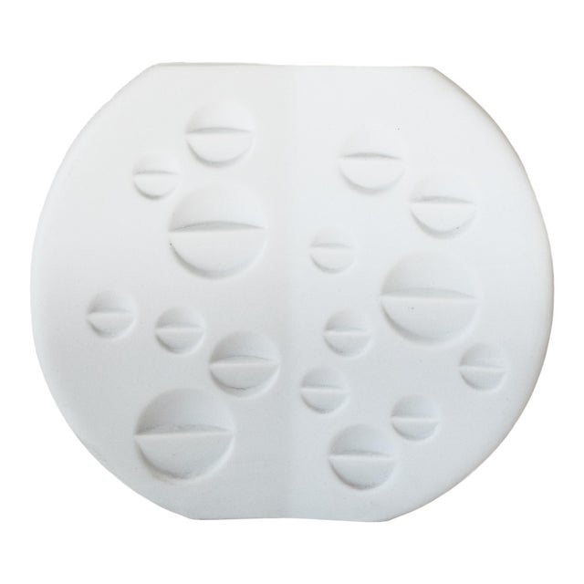 1950s Hans-Theo Baumann for Thomas Germany Matte White Porcelain Op Art Vase For Sale