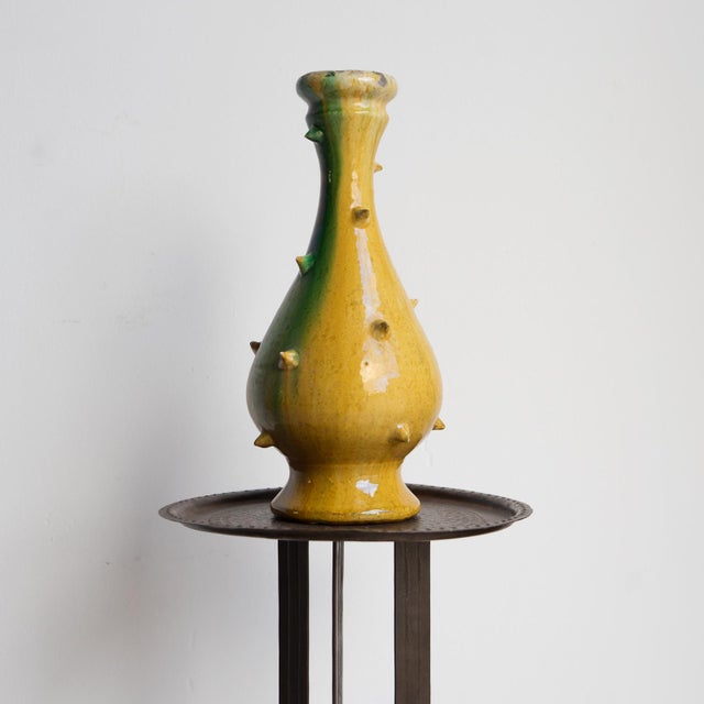 Vintage French Faience Spikey Glazed Studio Pottery Vase, Early to Mid 20th C For Sale - Image 13 of 14
