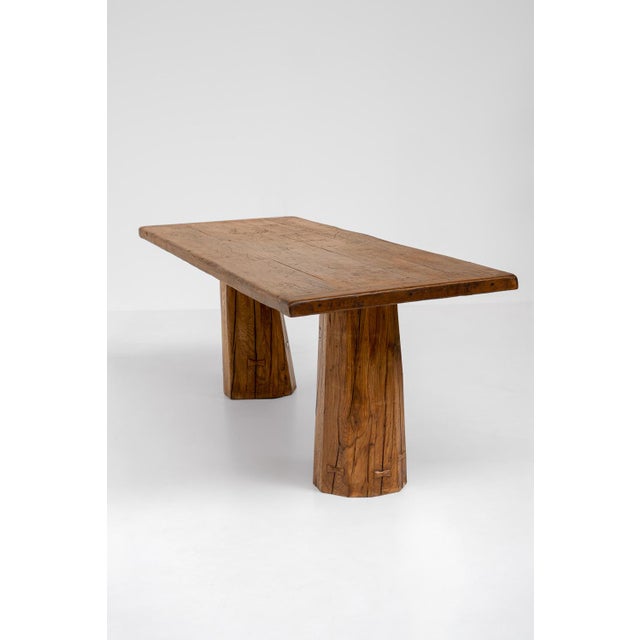 Wood Sculptural Oak Desk, 1970s For Sale - Image 7 of 12