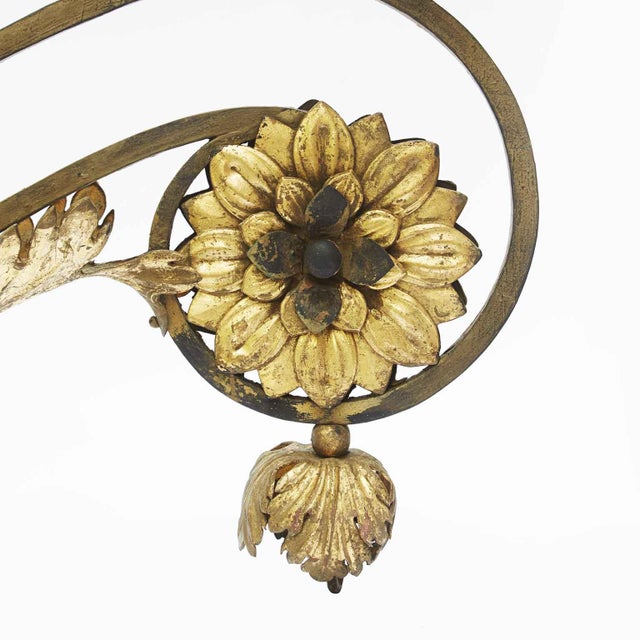 Large Gilt Appliques with Flowers and Scroll Arms for Votive Lamps, 1700s, Set of 2 For Sale - Image 4 of 8
