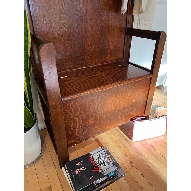 Antique Harris Lebus Quarter-Sawn Oak Hall Tree - Restored For Sale - Image 14 of 18