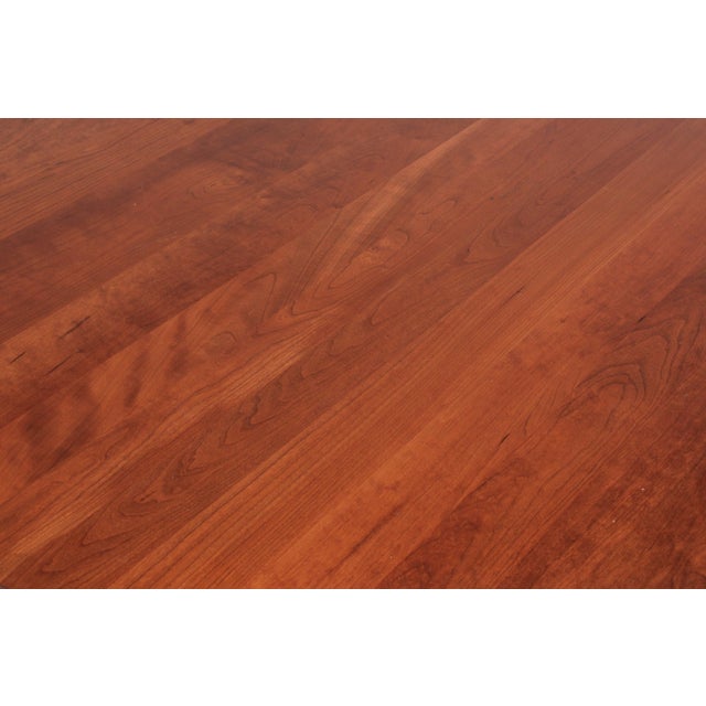 Wood Stickley Round Cherry Dining Table Mission Style For Sale - Image 7 of 15