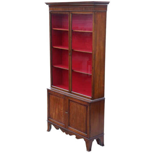 Wood Large Antique Georgian Mahogany Bookcase For Sale - Image 7 of 7