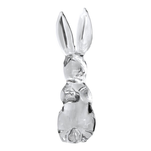 Large French Daum Crystal Rabbit For Sale