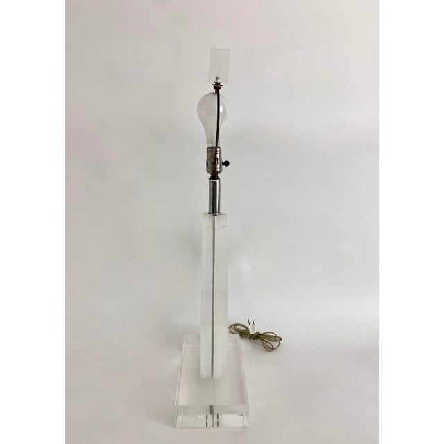 1970s French Lucite Karl Springer Style Lamp Signed Marlee For Sale In Los Angeles - Image 6 of 8